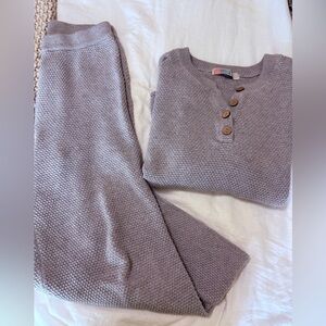 Free People Grey Knit Set